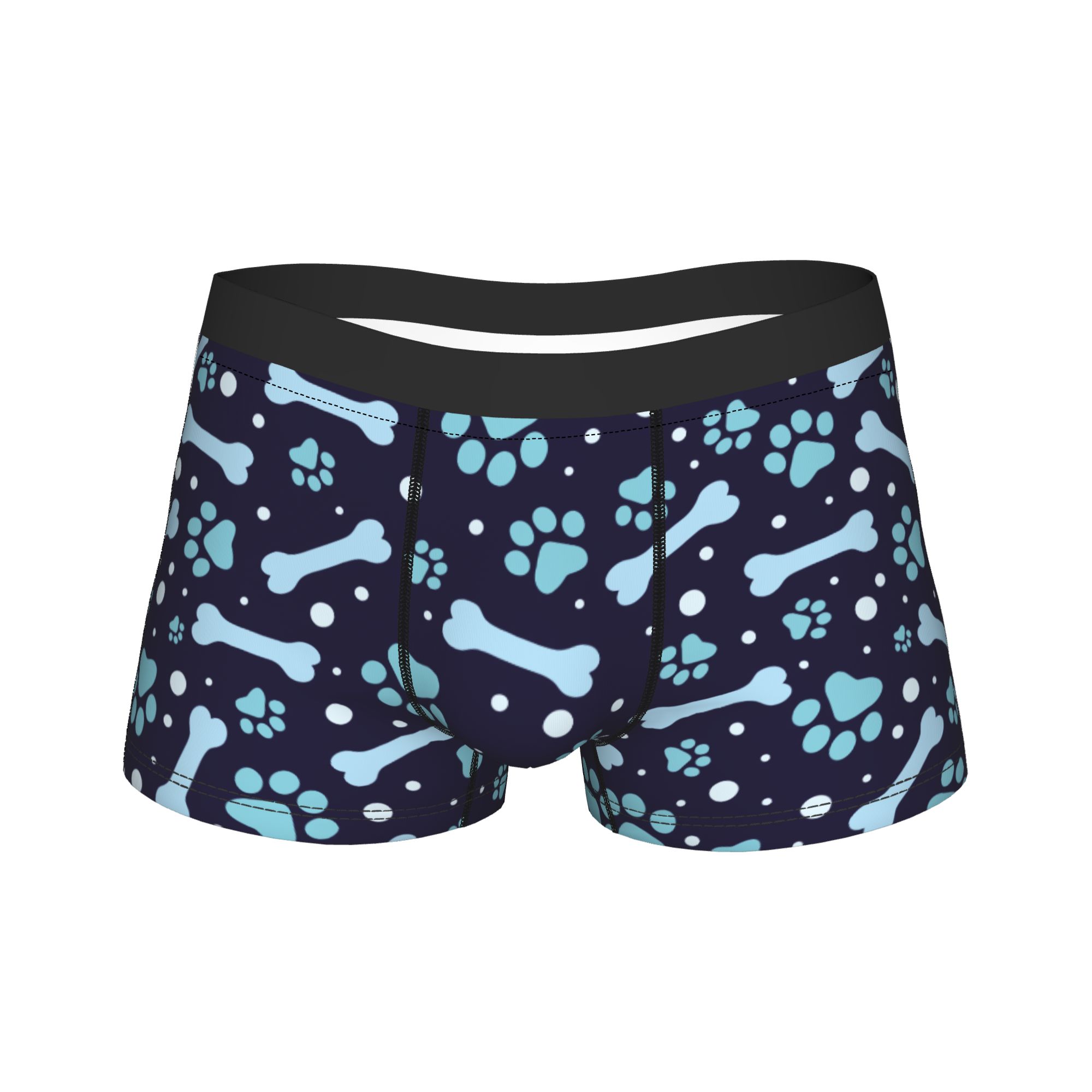 Boxer Shorts Modal - Man Dog Paw Print and Bone