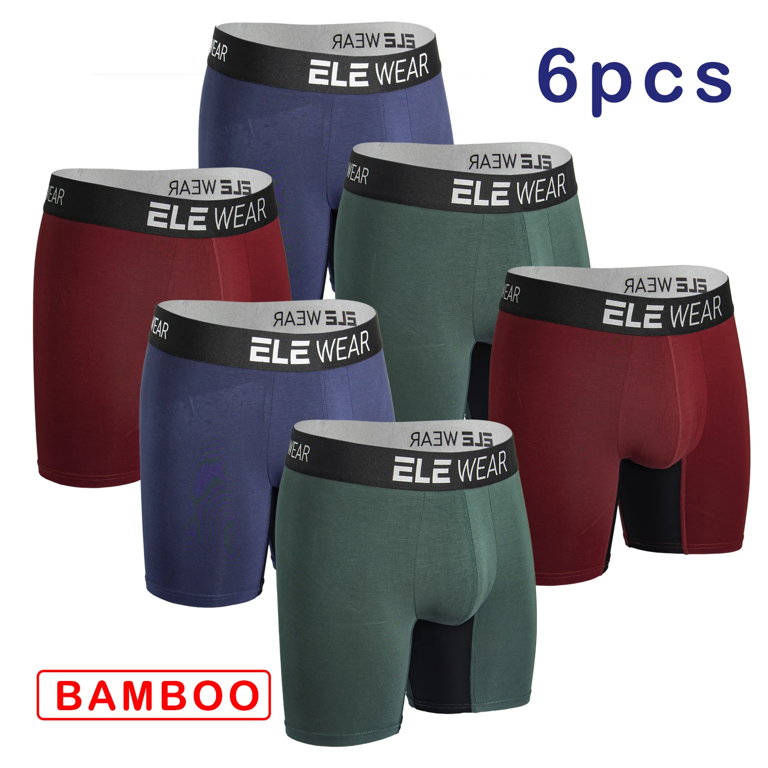 6 Pcs Bamboo Men Underwear Box - Bamboo Fiber Trunk 评论和价格
